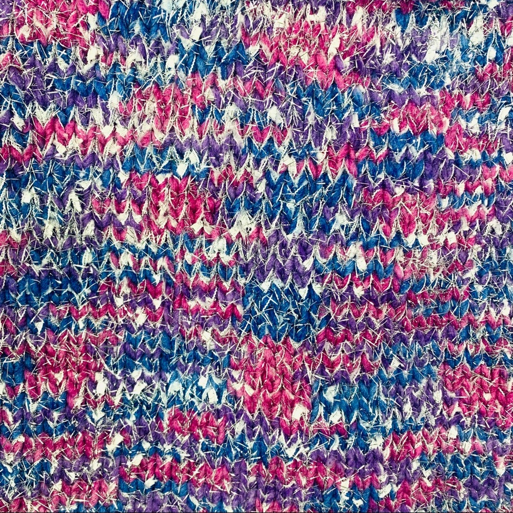 ENGLISH FACTORY Pink Purple Tinsel Knit Mini Skirt Size Small - Picture 3 of 7
